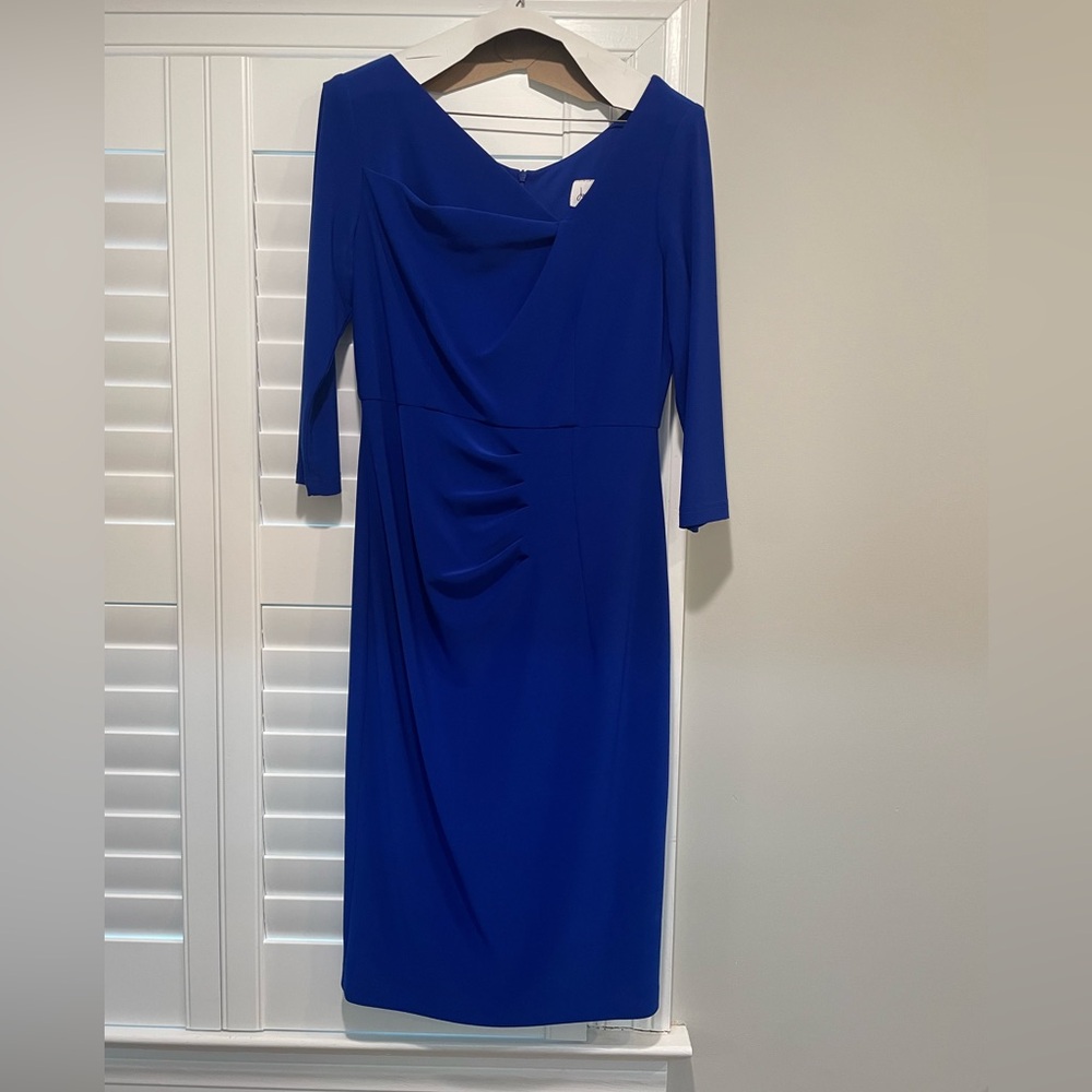 Joseph Ribkoff Royal Blue Long Sleeve Dress cocktail or Easter celebration